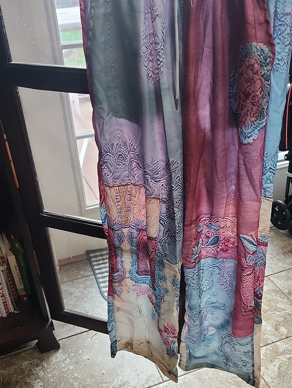 Printed Wide-Leg Jumpsuit Pants in Lavender Multi